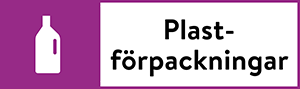 fraktionsbeskrivning ikon och text för plastförpackningar